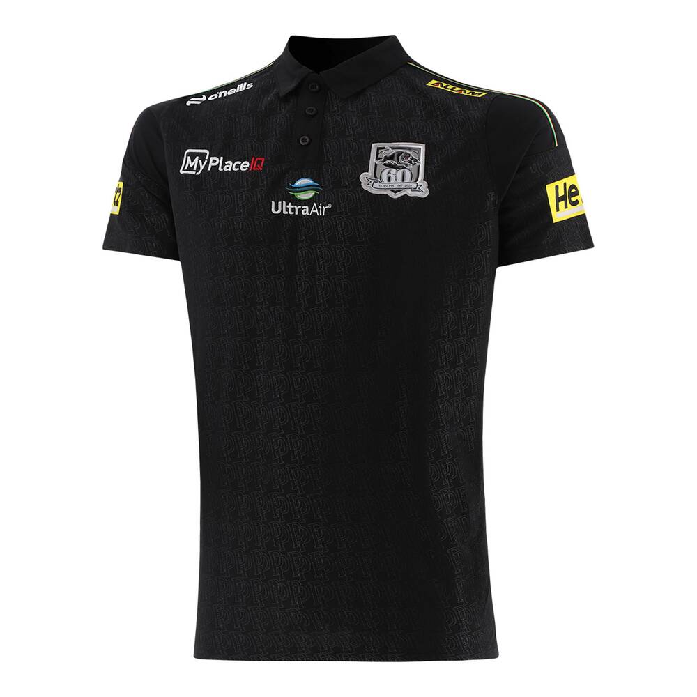 26 Pan Mens Black Media Polo