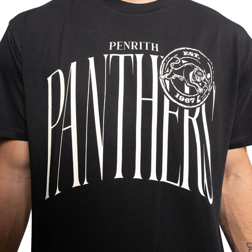 Panthers Black Gothic Stamp T-Shirt