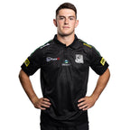 26 Pan Mens Black Media Polo