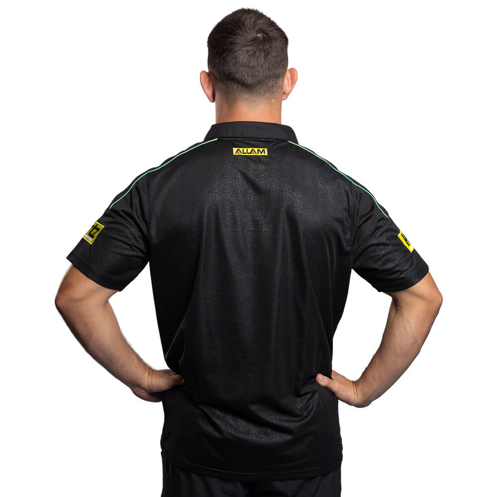 26 Pan Mens Black Media Polo