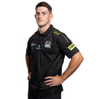 26 Pan Mens Black Media Polo