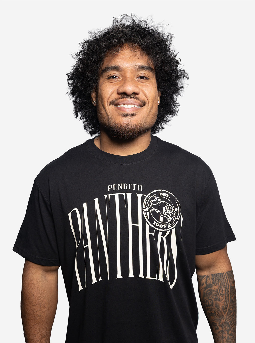 Panthers Black Gothic Stamp T-Shirt