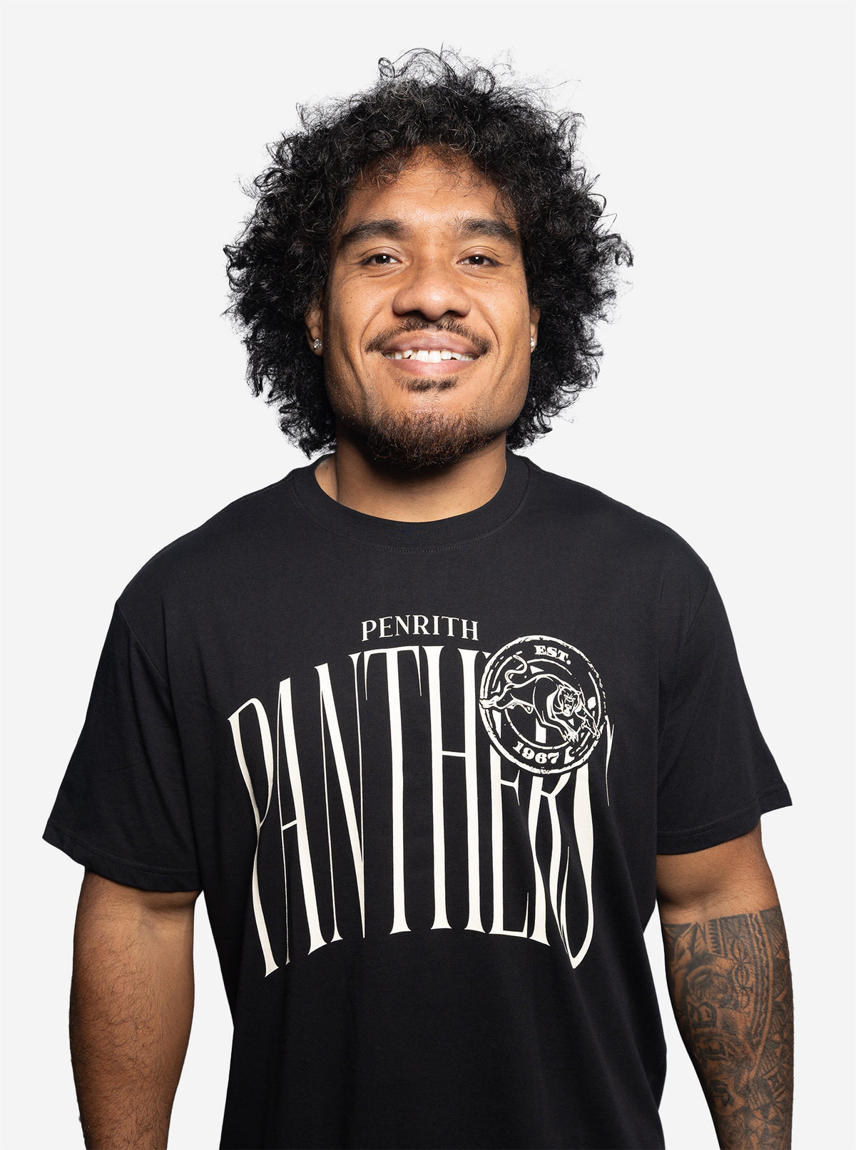 Panthers Black Gothic Stamp T-Shirt