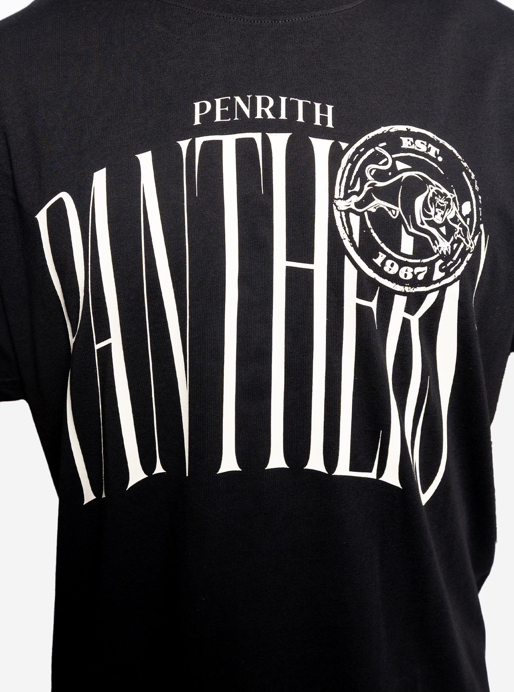 Panthers Black Gothic Stamp T-Shirt