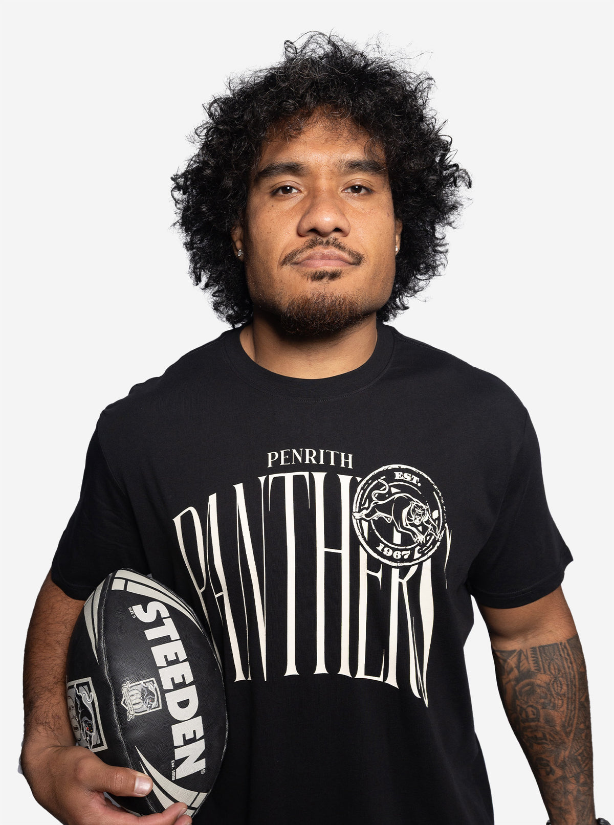 Panthers Black Gothic Stamp T-Shirt