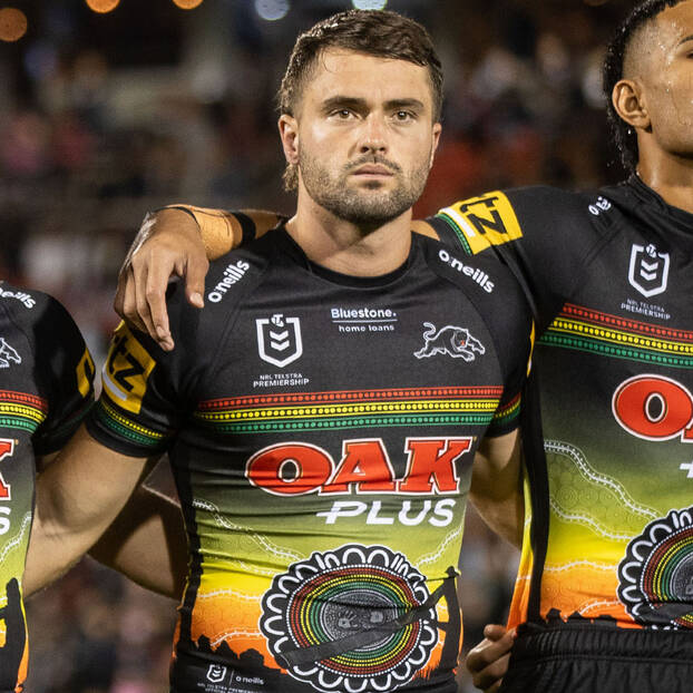 main17. Jaeman Salmon Signed, Match-Worn Indigenous Jersey0