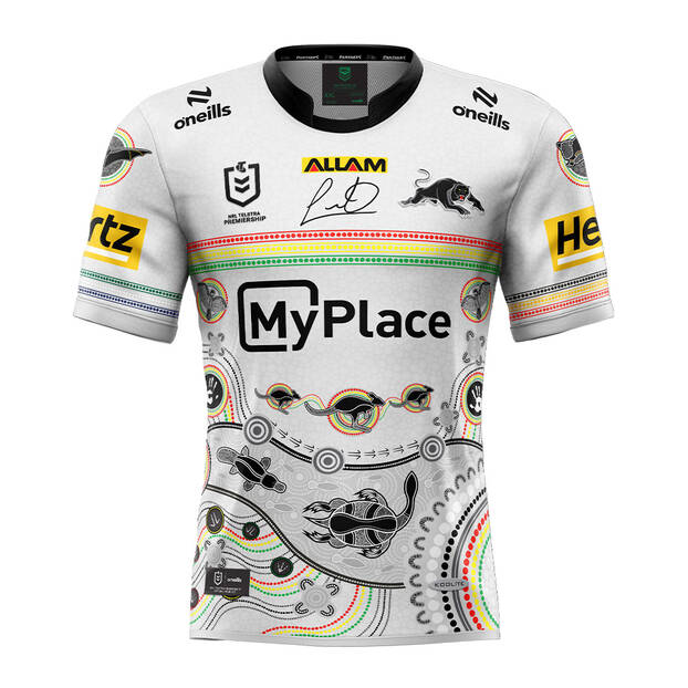 main8. Moses Leota Match-Worn Signed Indigenous Jersey2